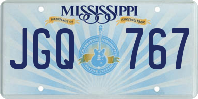 MS license plate JGQ767