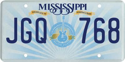 MS license plate JGQ768