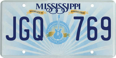 MS license plate JGQ769
