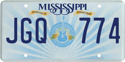MS license plate JGQ774