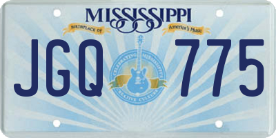MS license plate JGQ775