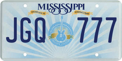 MS license plate JGQ777