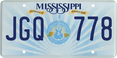 MS license plate JGQ778
