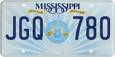 MS license plate JGQ780