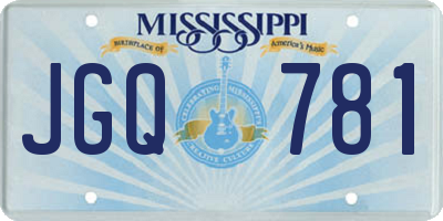 MS license plate JGQ781