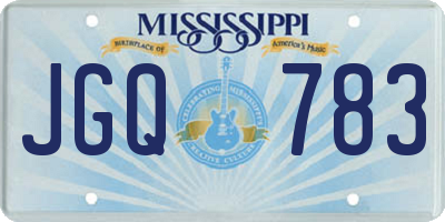 MS license plate JGQ783
