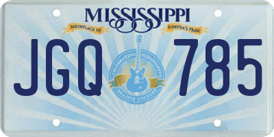 MS license plate JGQ785