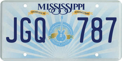 MS license plate JGQ787