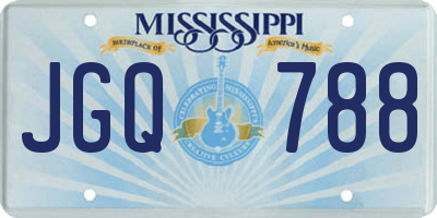 MS license plate JGQ788