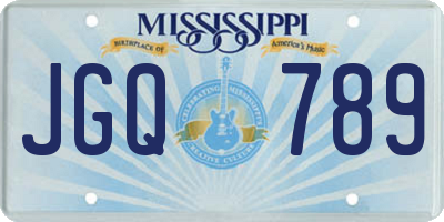 MS license plate JGQ789