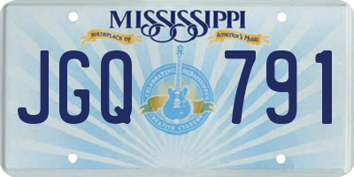 MS license plate JGQ791