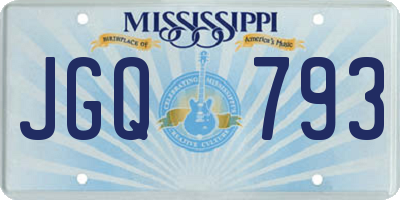 MS license plate JGQ793