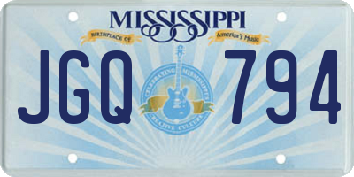 MS license plate JGQ794