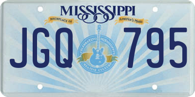 MS license plate JGQ795