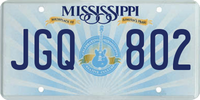 MS license plate JGQ802