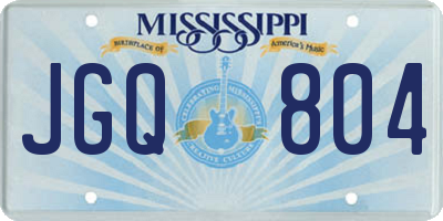 MS license plate JGQ804