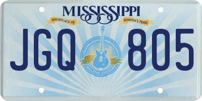 MS license plate JGQ805