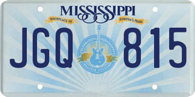 MS license plate JGQ815
