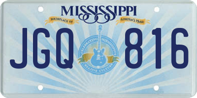 MS license plate JGQ816