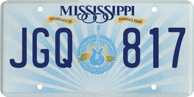 MS license plate JGQ817