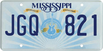 MS license plate JGQ821