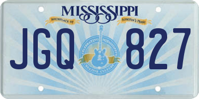 MS license plate JGQ827