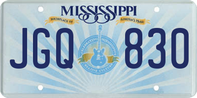 MS license plate JGQ830