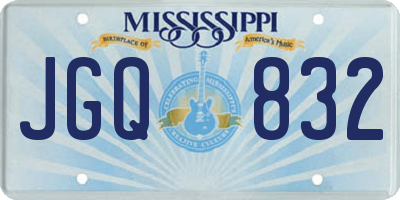 MS license plate JGQ832