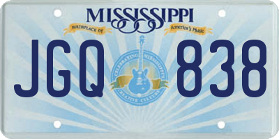 MS license plate JGQ838