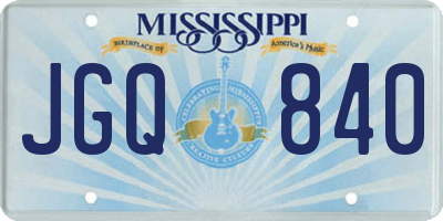 MS license plate JGQ840