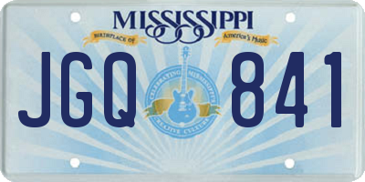 MS license plate JGQ841