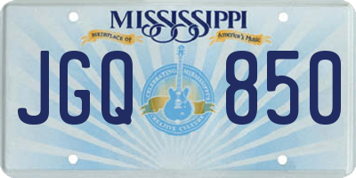 MS license plate JGQ850
