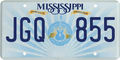 MS license plate JGQ855