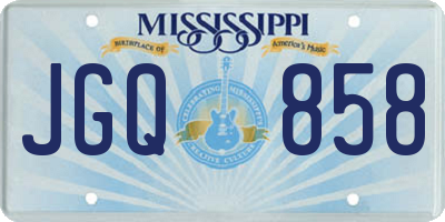 MS license plate JGQ858