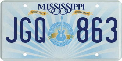 MS license plate JGQ863