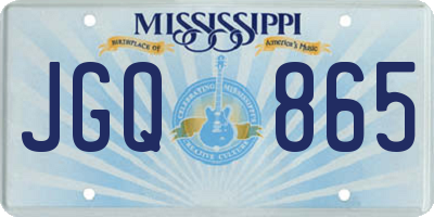 MS license plate JGQ865