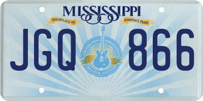 MS license plate JGQ866