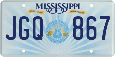 MS license plate JGQ867
