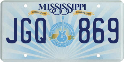MS license plate JGQ869