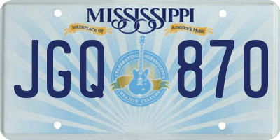 MS license plate JGQ870