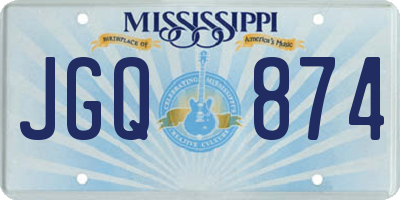 MS license plate JGQ874