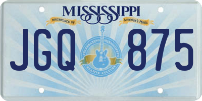MS license plate JGQ875