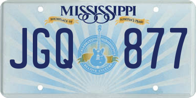 MS license plate JGQ877