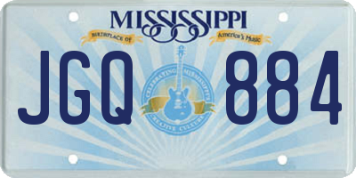 MS license plate JGQ884