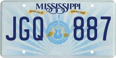 MS license plate JGQ887