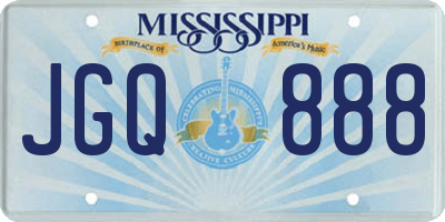 MS license plate JGQ888