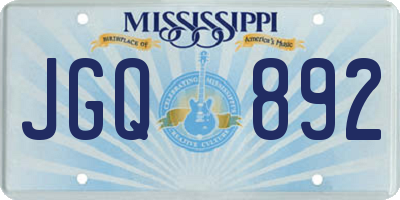 MS license plate JGQ892