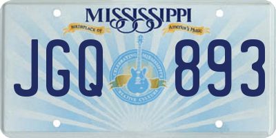 MS license plate JGQ893