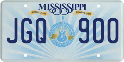 MS license plate JGQ900