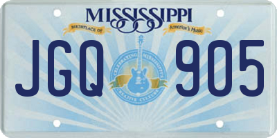 MS license plate JGQ905